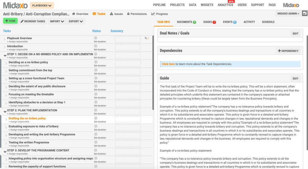 Image of Anti-Bribery and Corruption screen