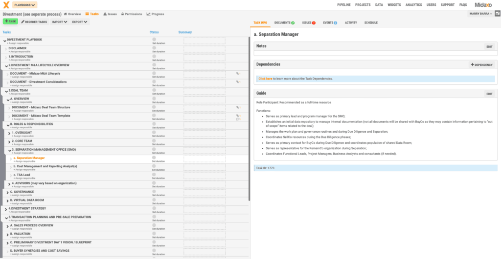 Image of Best Practice Divestment Playbooks screen