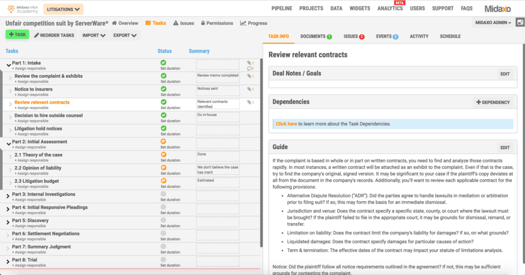 Image of Legal Operations Playbooks screen