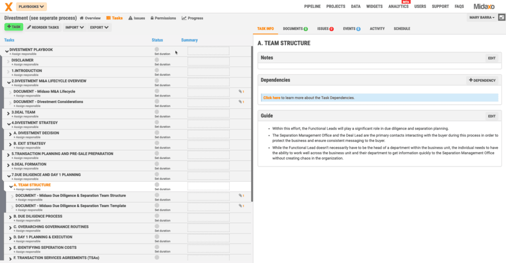 Image of Premium Playbook
Divestment screen