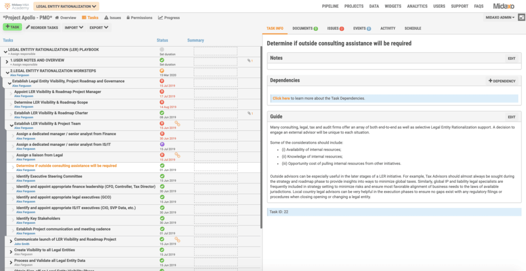 Image of Premium Playbook
Legal Entity Rationalization screen