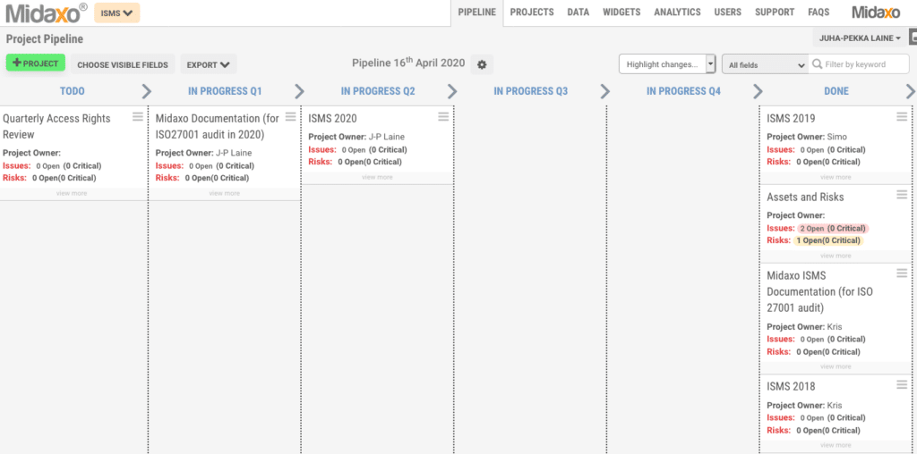 Information Security Management System screen image