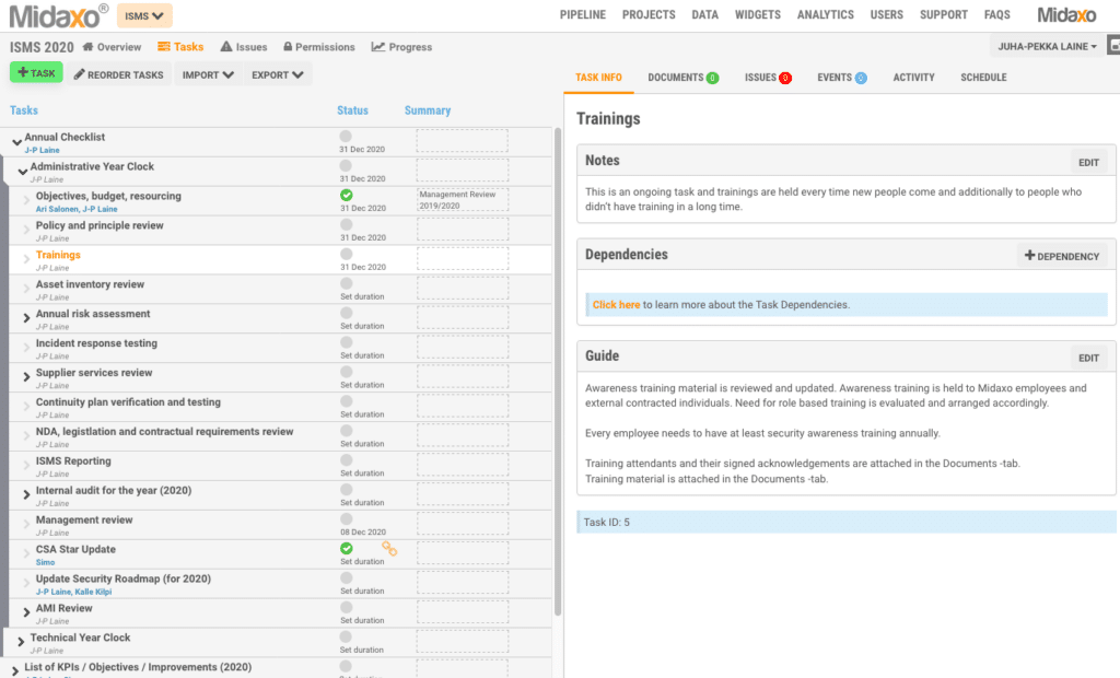 Information Security Management System screen image